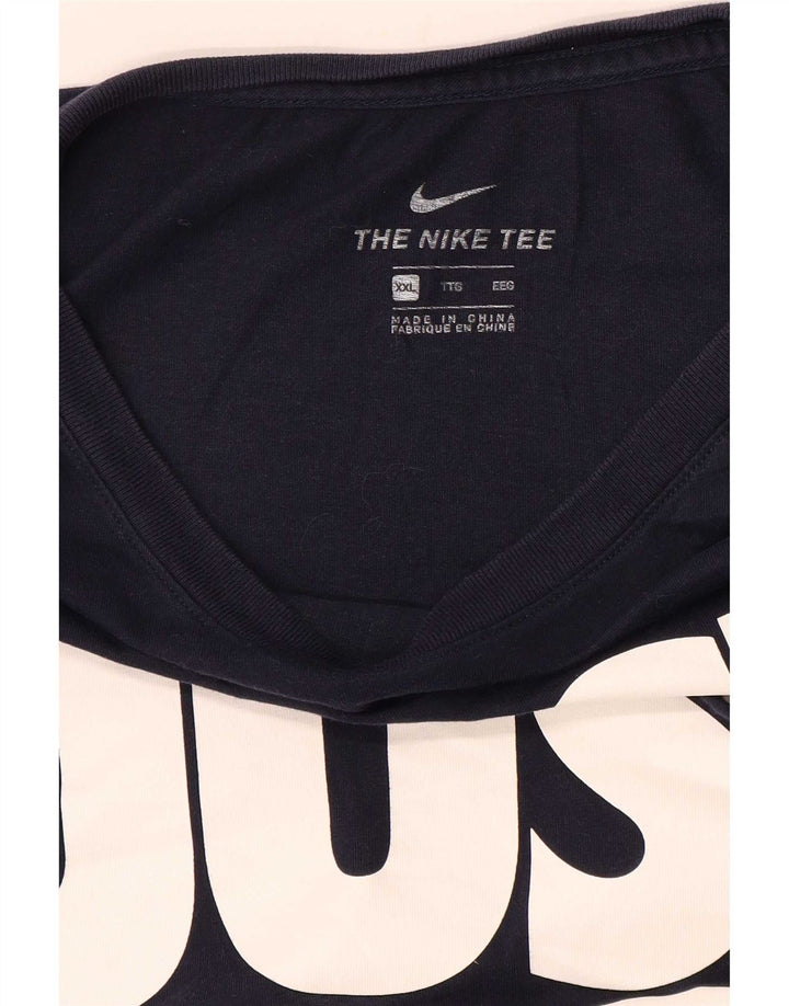 Męski T-shirt z grafiką Nike z długim rękawem, 2XL, granatowy