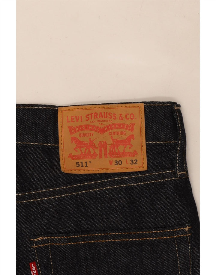 Damskie jeansy LEVI'S 511 Slim Cropped W30 L24 Granatowa bawełna