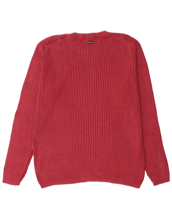 Marlboro Classics Mens Crew Neck Jumper Sweater XL Red Cotton