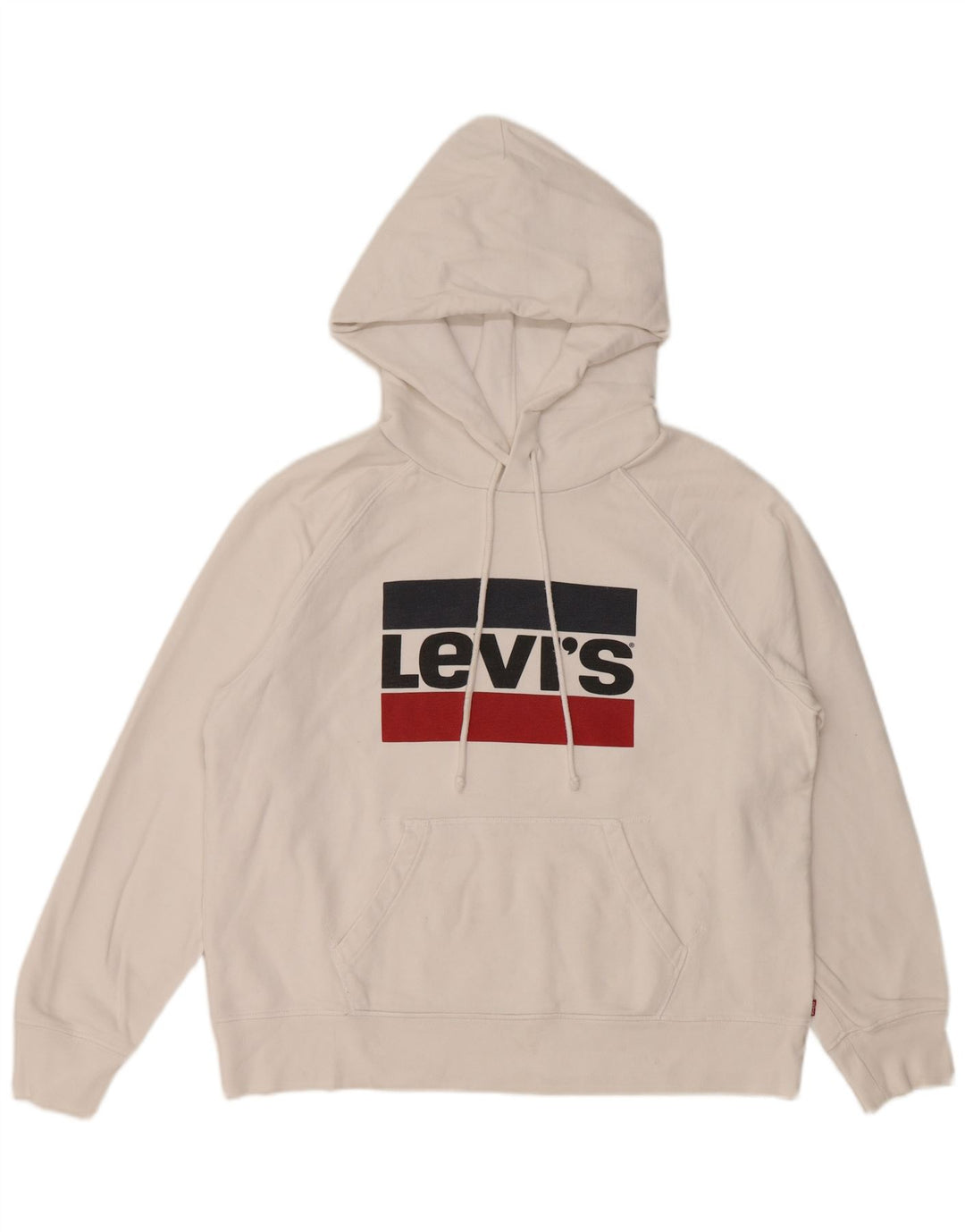 Damski sweter z kapturem LEVI'S UK 14, średni, biały, bawełniany