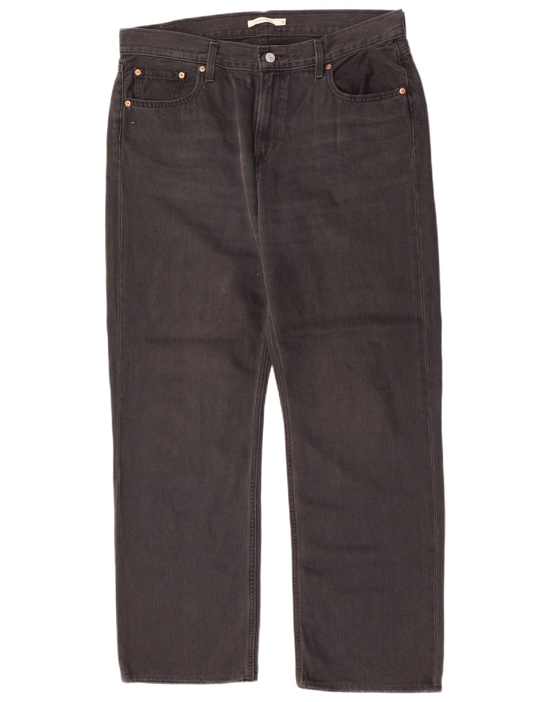 Męskie proste dżinsy Levi's W32 L30 Szara bawełna