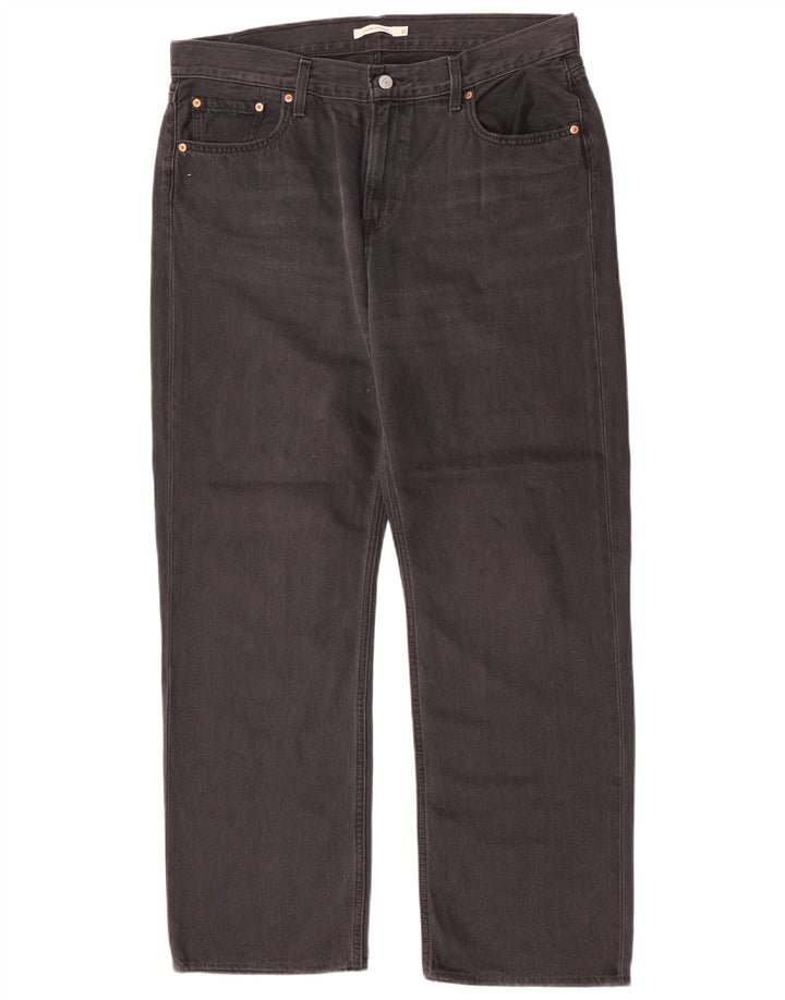 Męskie proste dżinsy Levi's W32 L30 Szara bawełna