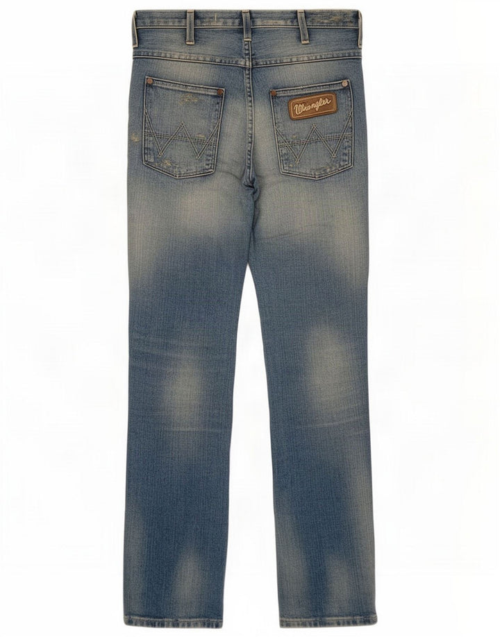 Wrangler Męskie proste dżinsy w trudnej sytuacji W29 L32 Niebieski patchwork bawełniany