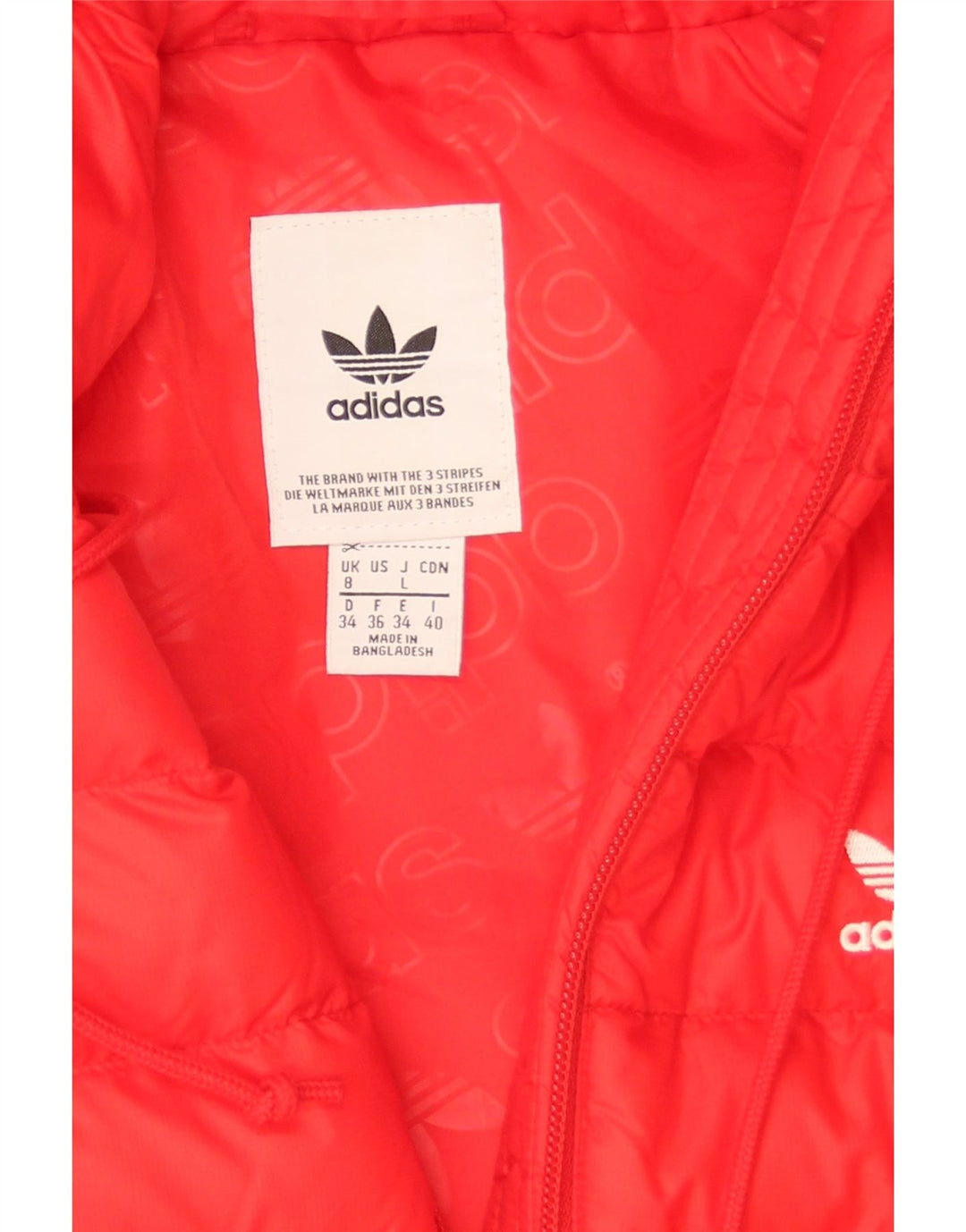 Damska kurtka z kapturem i wyściełaną Adidas UK 8 Small Red Poliamid