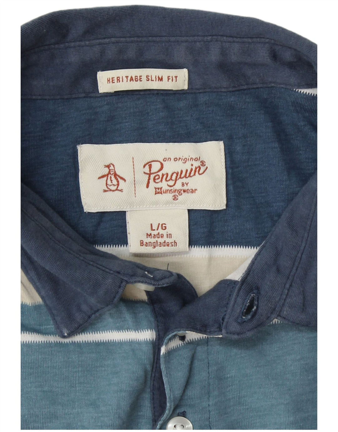 Męska koszulka polo PENGUIN Heritage o wąskim kroju, w dużych niebieskich blokach kolorów