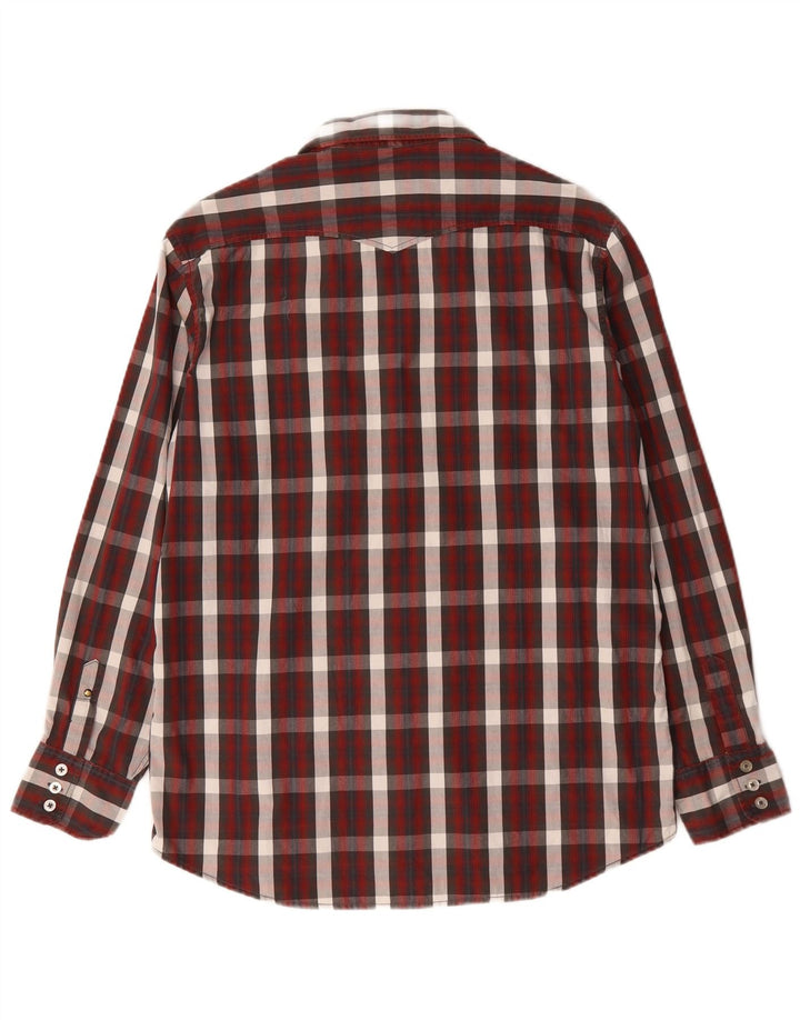 Koszula męska Jack & Jones, duża, bordowa, bawełniana w kratkę
