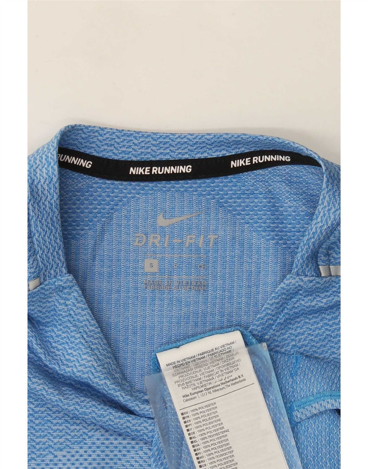 Męski T-shirt Nike Dri Fit Top, mały, niebieski, nakrapiany poliester