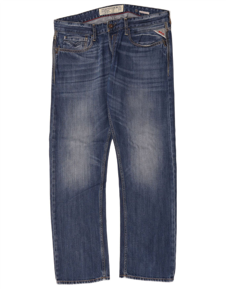 Męskie jeansy Replay Newbill Straight W34 L30 Niebieskie