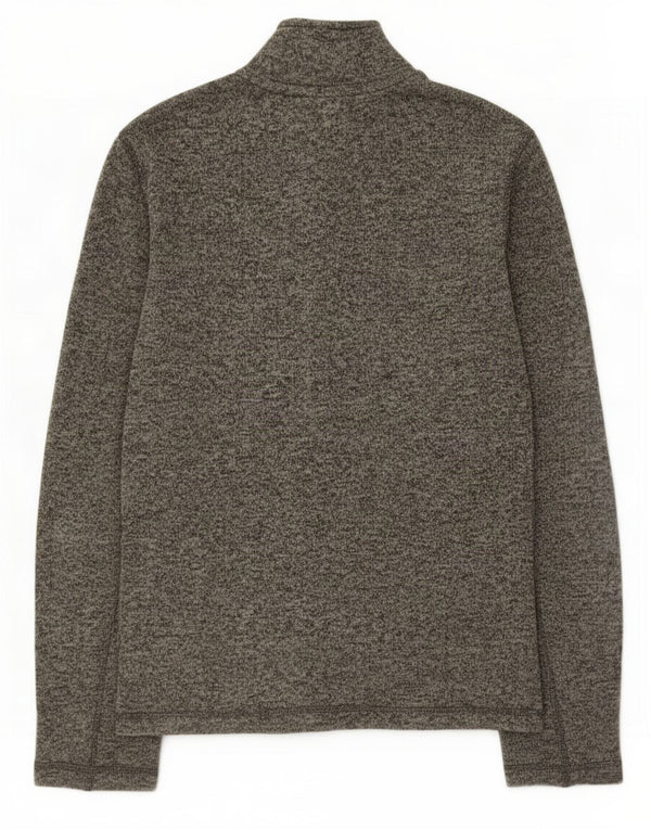 Męski sweter z zamkiem błyskawicznym Eddie Bauer Średni szary, nakrapiany poliester