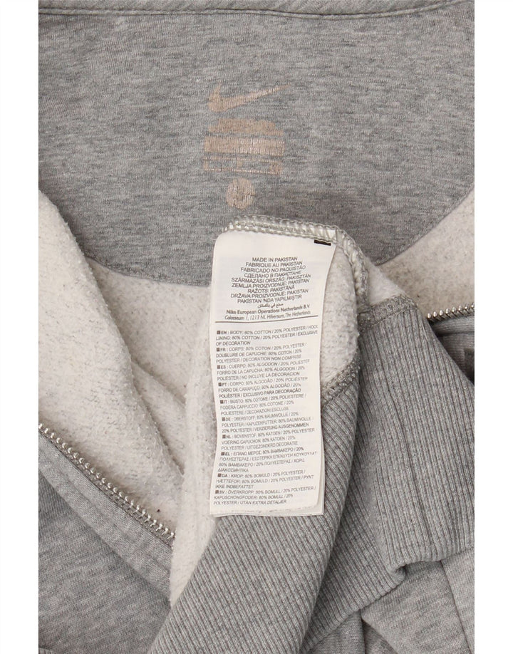 Męski sweter z kapturem i zamkiem błyskawicznym Nike, mały, szary, bawełniany