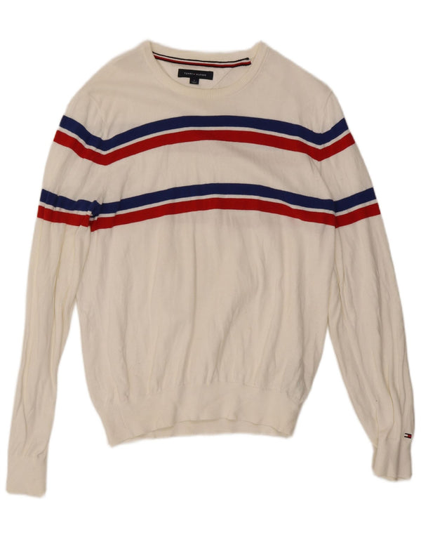 Męski sweter z okrągłym dekoltem Tommy Hilfiger w kolorze średniej bieli