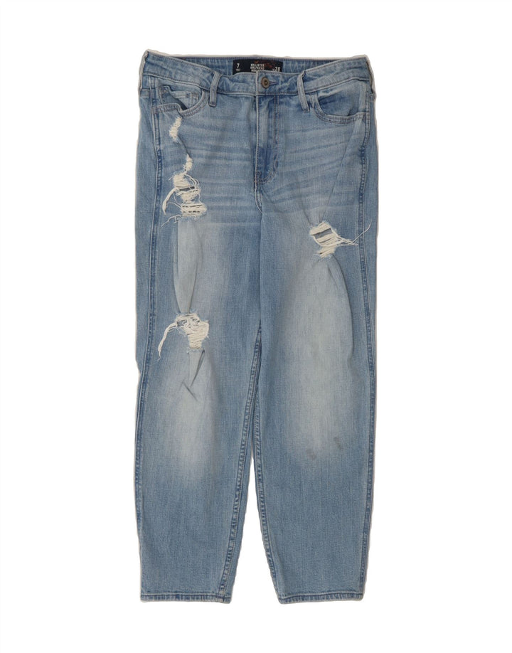 HOLLISTER Womens Girlfriend Cropped Jeans US 7 Medium W28 L24 Blue Vintage Hollister and Second-Hand Hollister from Messina Hembry 