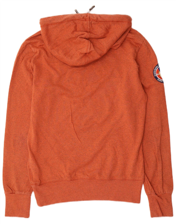 Męski sweter z kapturem Superdry z grafiką, średni pomarańczowy, bawełniany