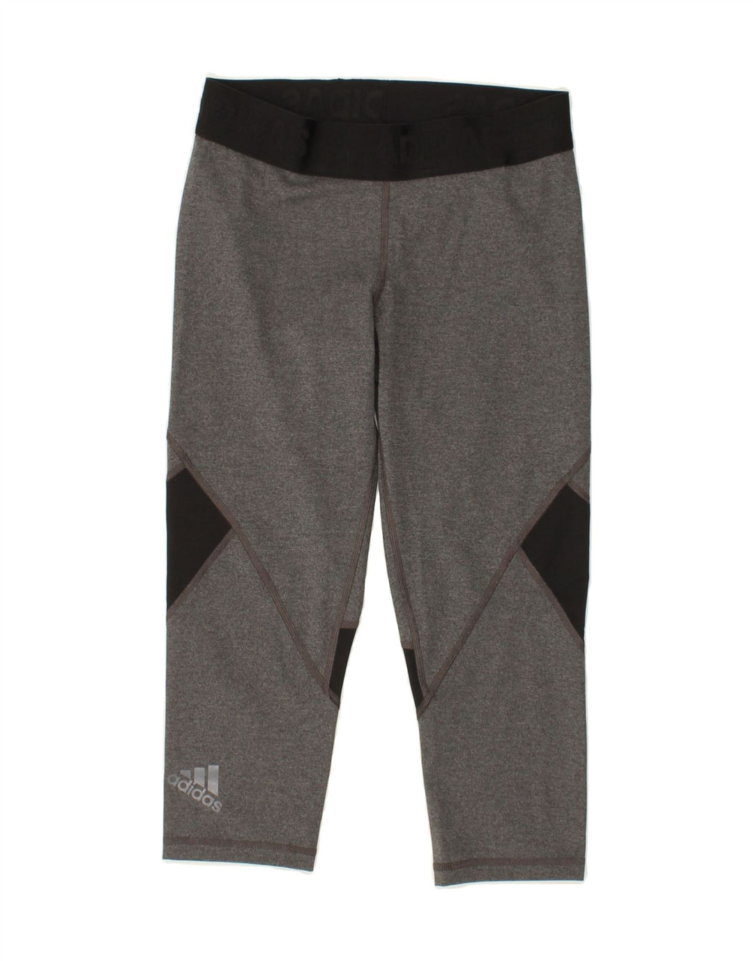 ADIDAS Womens Climacool Capri Leggings UK 12 Medium Grey Colourblock Vintage Adidas and Second-Hand Adidas from Messina Hembry 