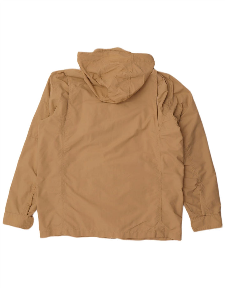 Męska kurtka z kapturem Lands End UK 40, duża, beżowa, nylonowa