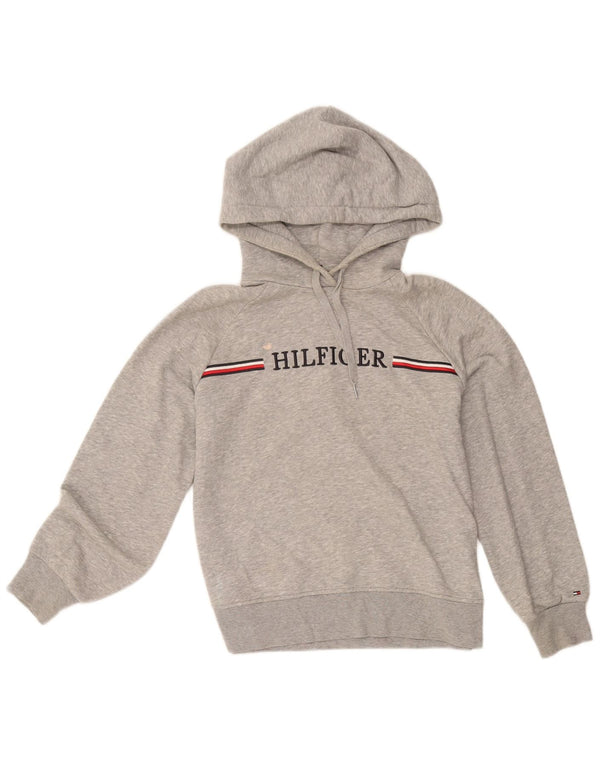 Damski sweter Tommy Hilfiger z grafiką, oversize, UK 6 XS, w szare paski