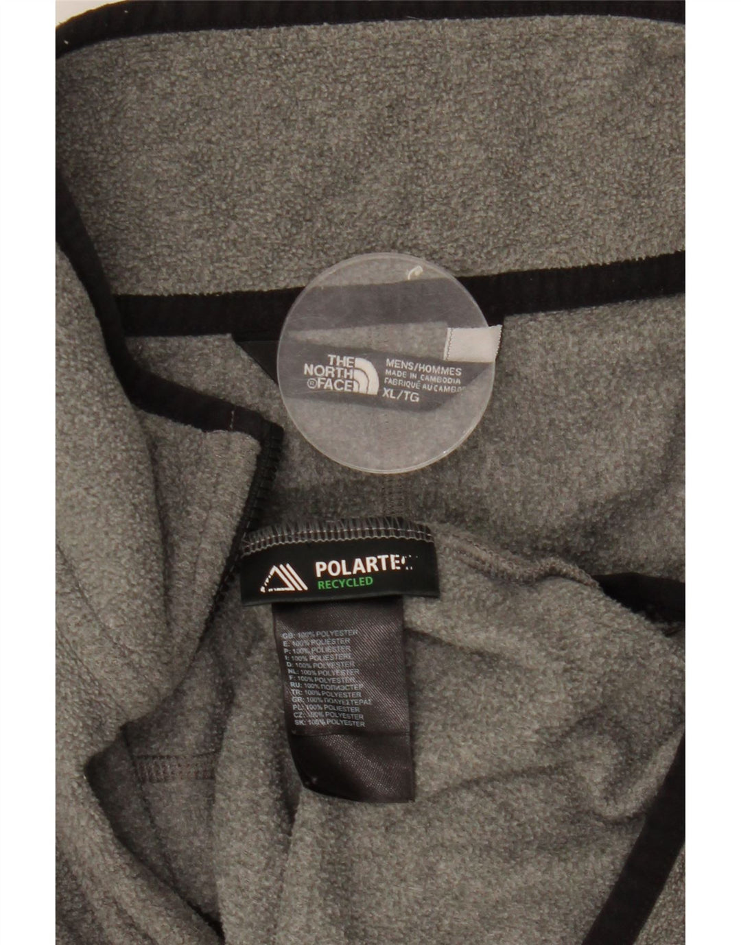 Męski sweter polarowy The North Face z zamkiem błyskawicznym XL, szary, poliestrowy