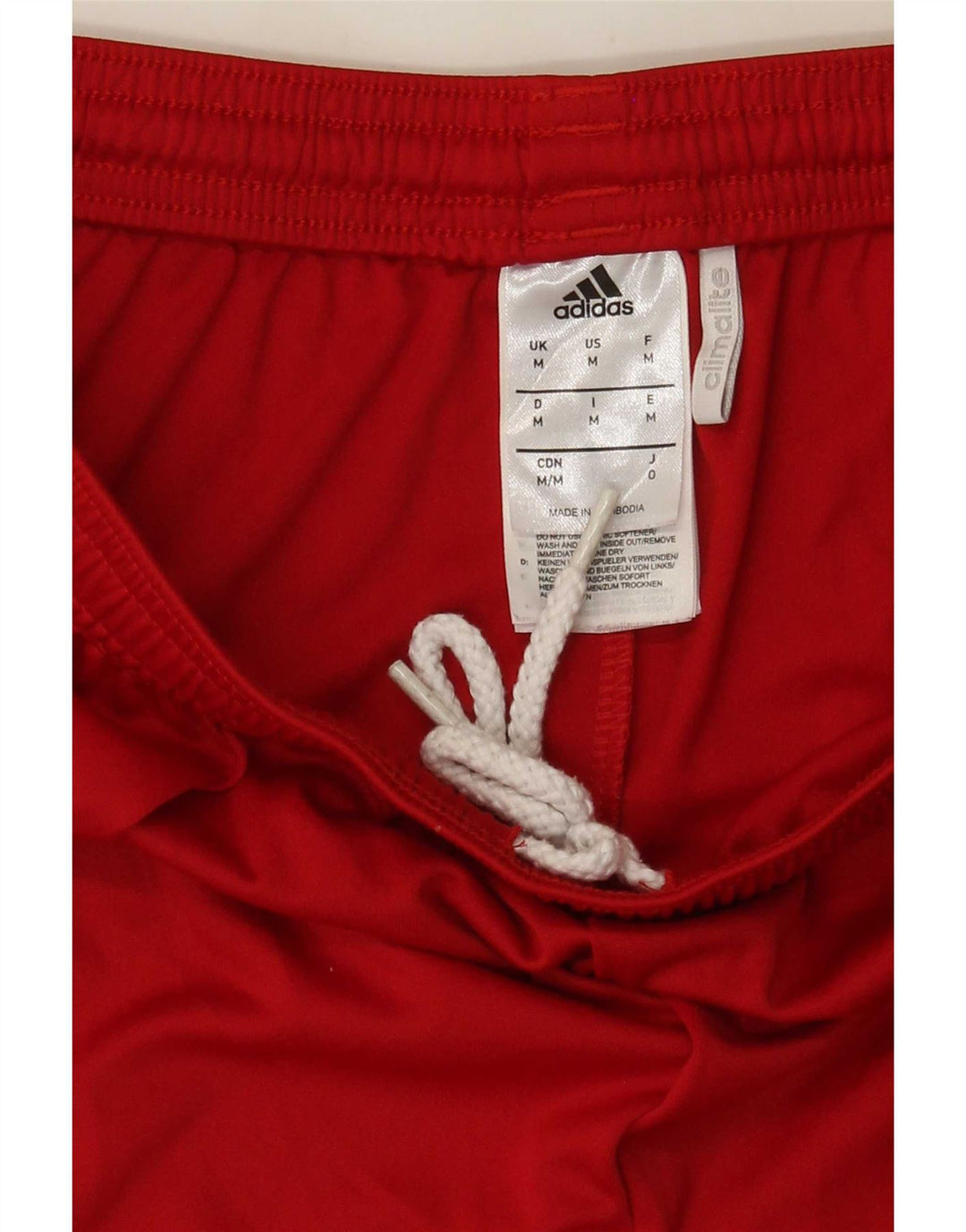 Męskie spodenki sportowe Adidas Climalite, poliester w kolorze średniej czerwieni