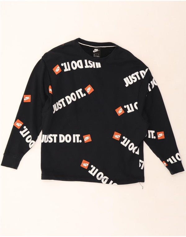 Męska bluza z grafiką NIKE, mała, granatowa, bawełniana