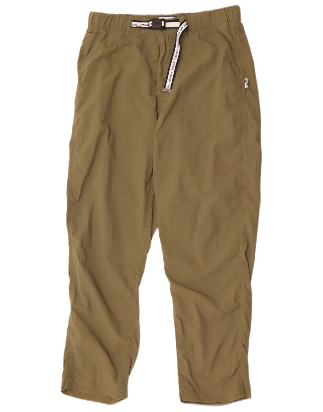 Wąskie, przycięte spodnie męskie Tommy Hilfiger, średnie W30 L26 Khaki, poliester