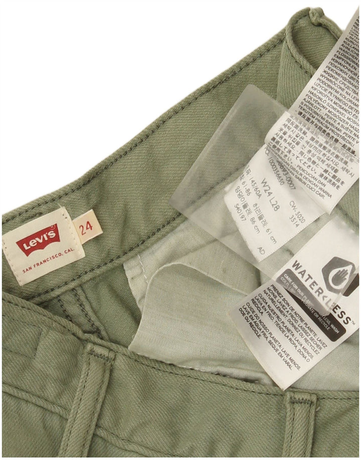 Spodnie damskie Levi's Straight Cargo W24 L28 Zielona bawełna