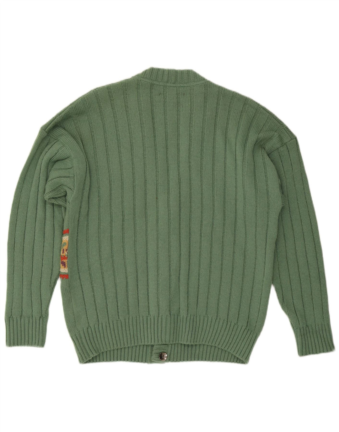 Męski sweter rozpinany VINTAGE IT 50 Średniozielony, geometryczny wełniany