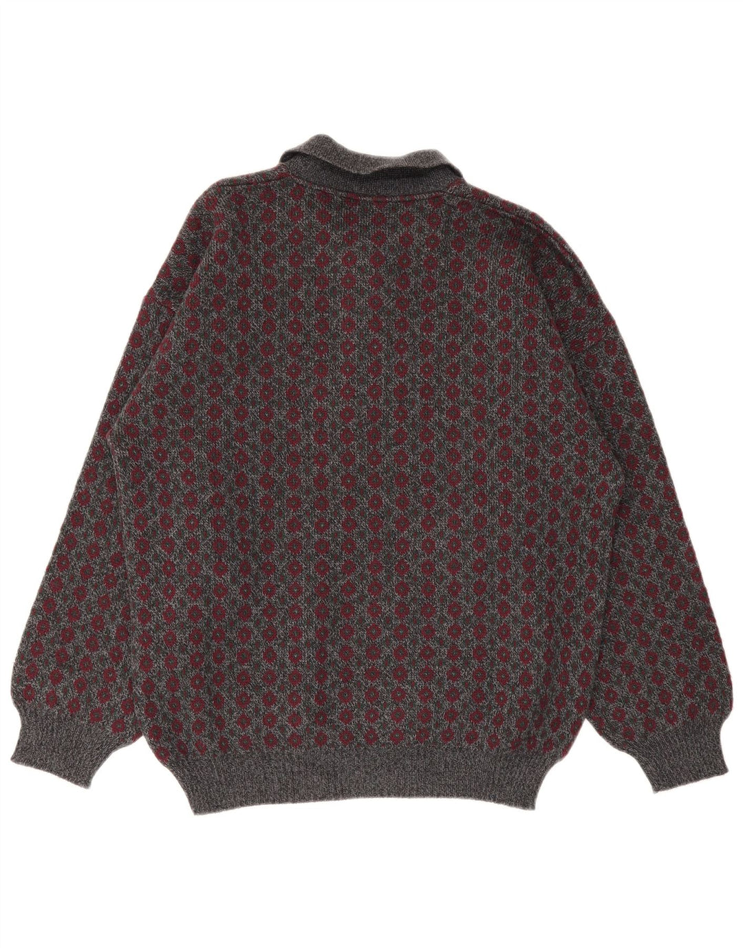 Męski sweter polo Viky Tricot IT 50 Średni szary geometryczny