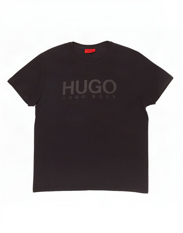 Męska koszulka z grafiką Hugo Boss, góra XL, czarna, bawełniana