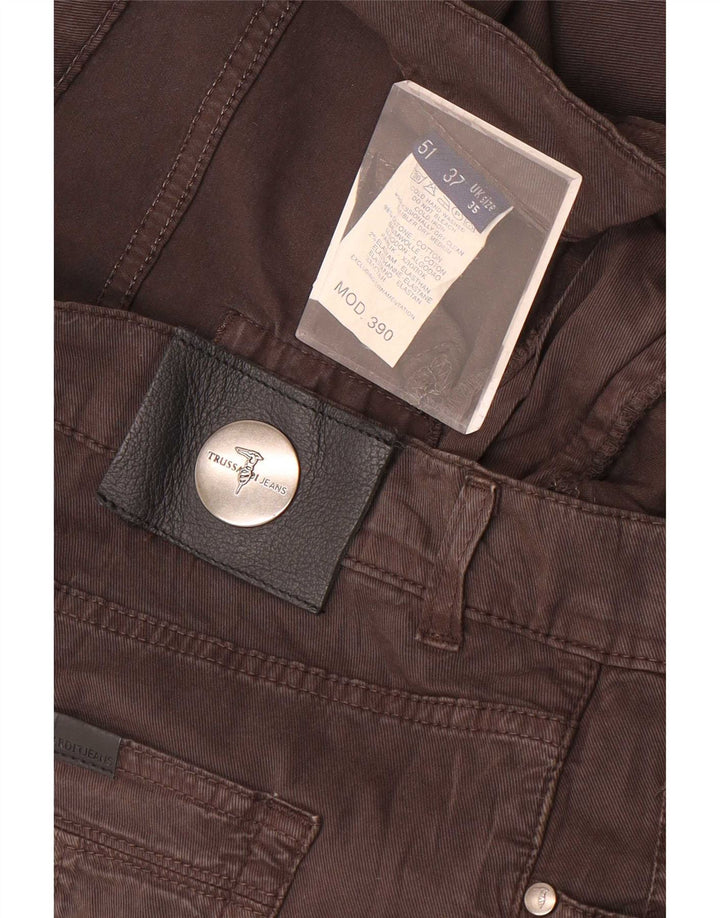 Męskie proste dżinsy Trussardi W35 L30 Brązowa bawełna