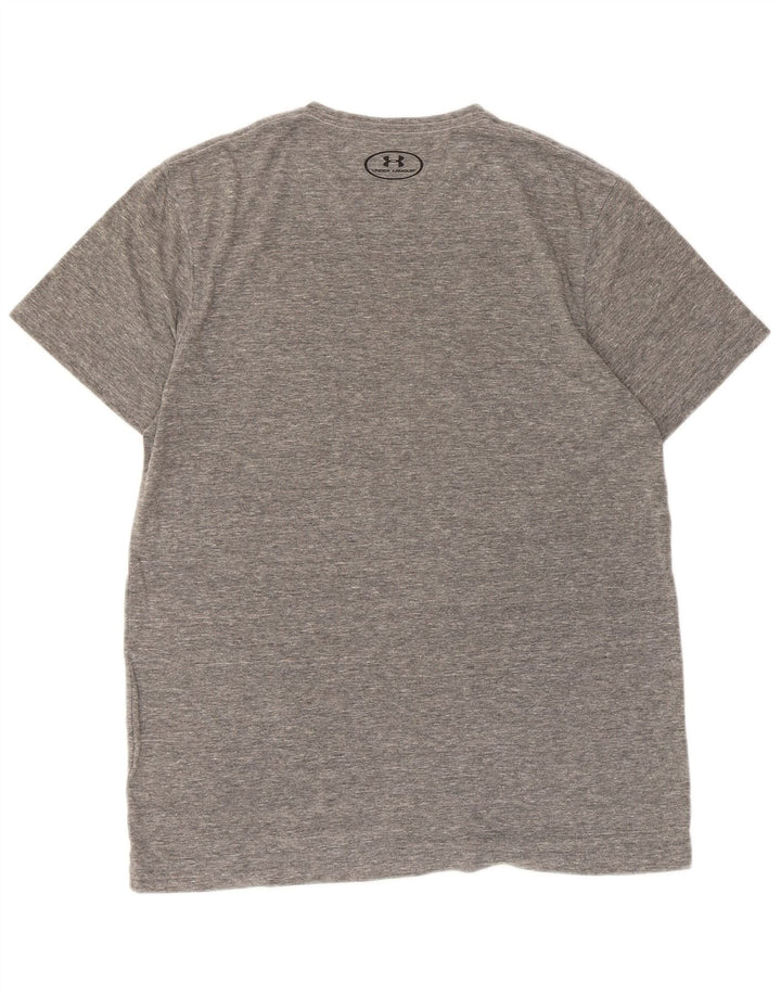 Męski t-shirt z grafiką UNDER ARMOUR Heat Gear, średnioszary, nakrapiany