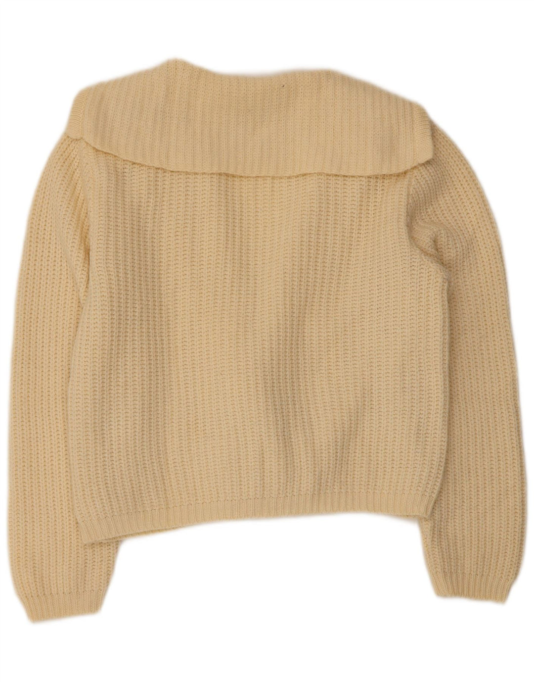 Damski sweter rozpinany BENETTON IT 46, duży, wełniany w kolorze złamanej bieli