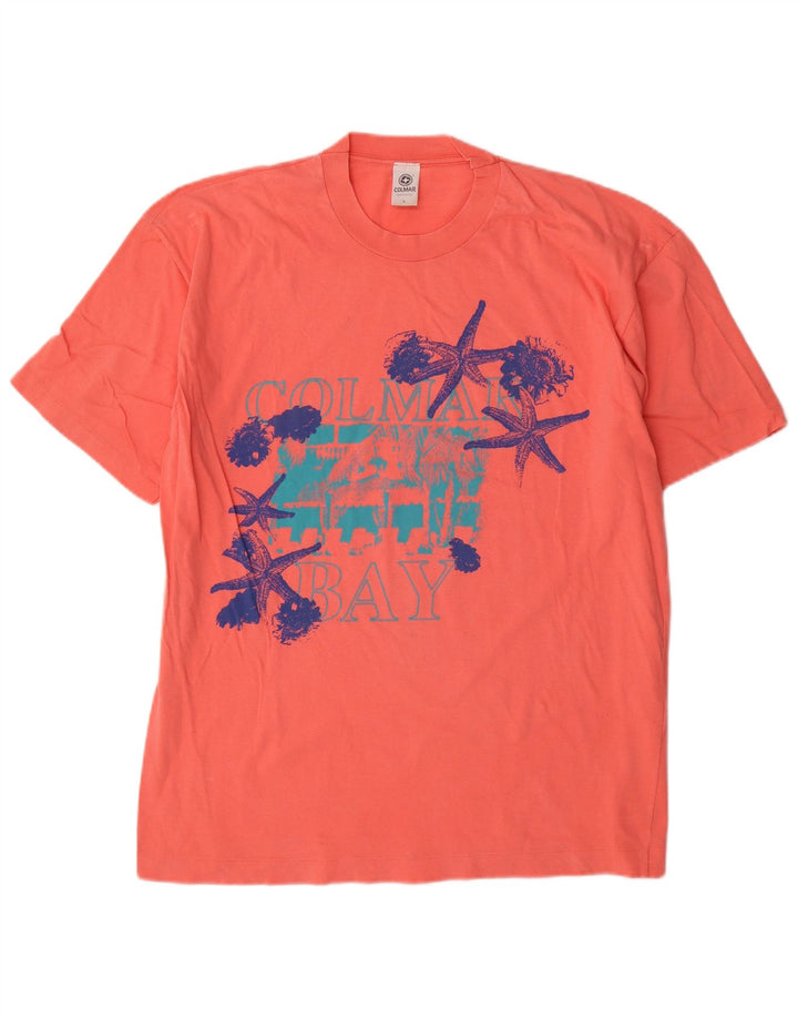 Męski T-shirt z grafiką COLMAR, duży, czerwony, bawełniany