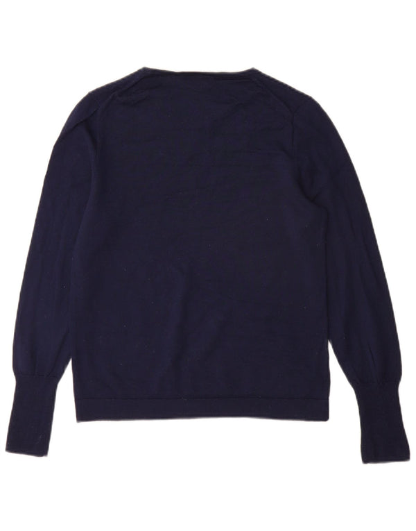 Sweter damski J. Crew z dekoltem w łódkę, UK 10, mały, granatowy