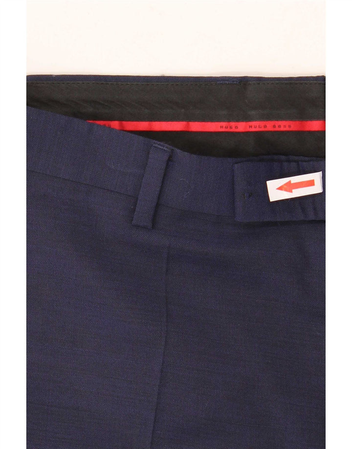 Męskie proste spodnie garniturowe Hugo Boss W32 L31 granatowe