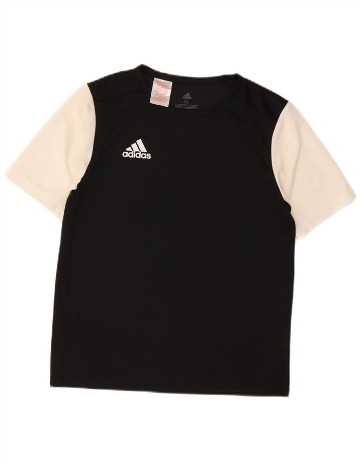 Adidas Chłopięcy T-shirt Top 13-14 lat Czarny Poliester z blokami kolorów