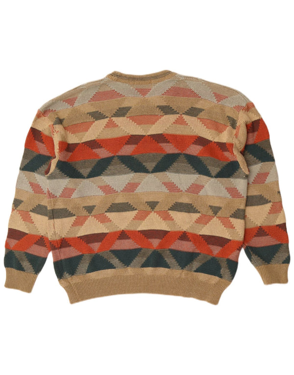 Marks & Spencer Męski sweter z okrągłym dekoltem XL, wielokolorowy, geometryczny