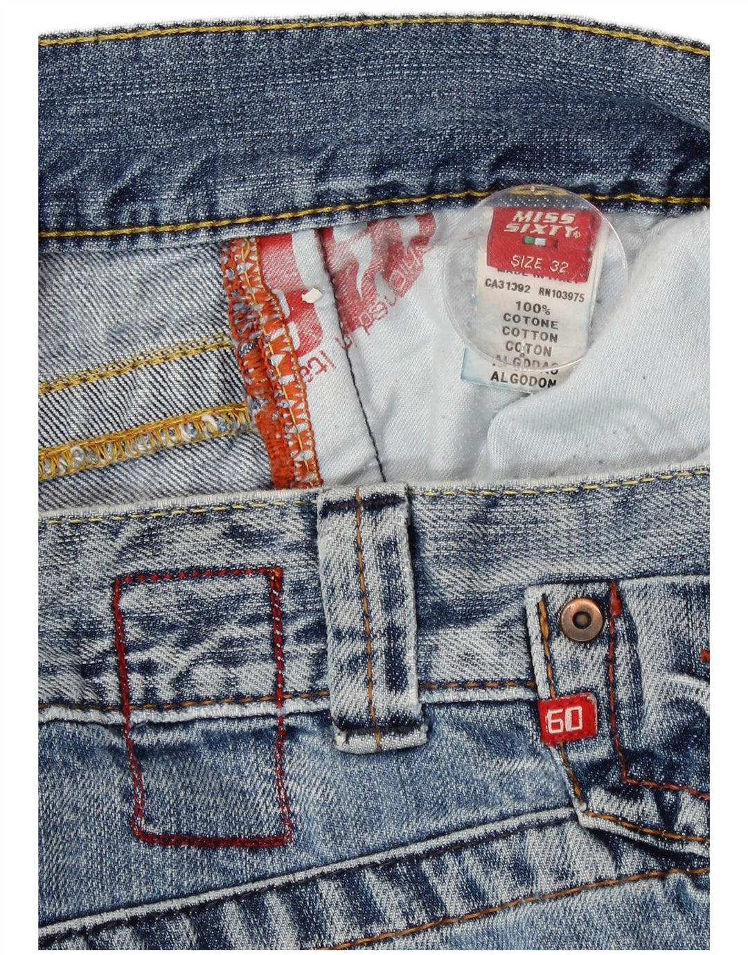 Luźne dżinsy damskie Miss Sixty Perkinks W32 L31 Niebieskie bawełniane