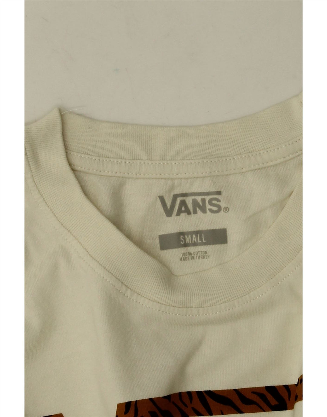 Męski graficzny top Vans z długim rękawem, mały, złamanej bieli, bawełniany