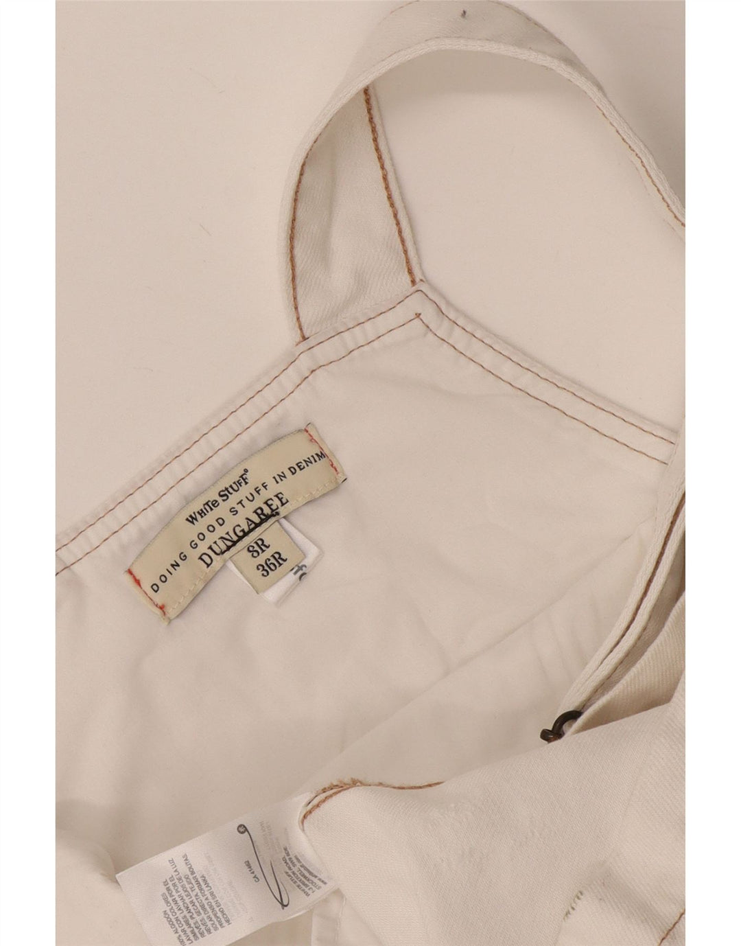 Damskie spodenki ogrodniczki White Stuff UK 8 Small W30 Biała bawełna