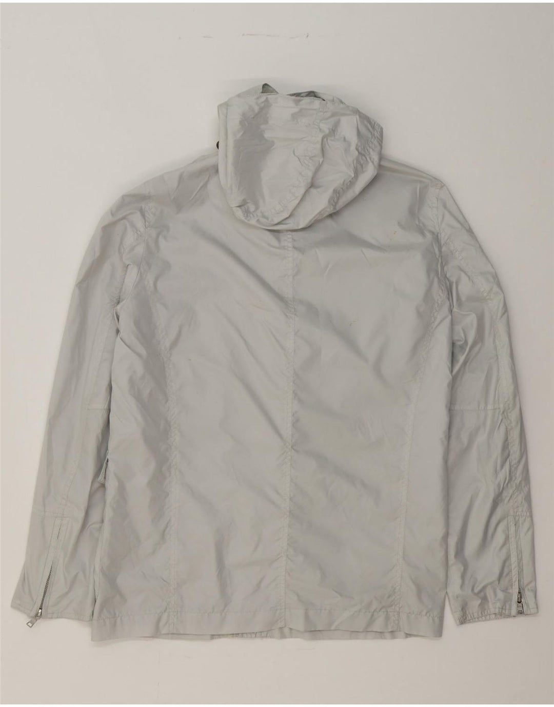 CALVIN KLEIN Mens Hooded Utility Jacket UK 36 Small Grey Polyester Vintage Calvin Klein and Second-Hand Calvin Klein from Messina Hembry 