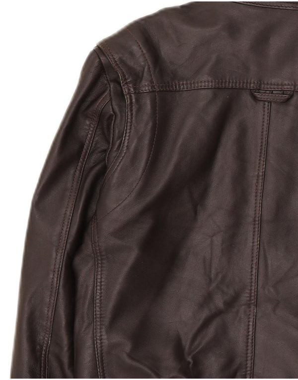 In Extenso Damska skórzana kurtka bomber UK 18 XL brązowa