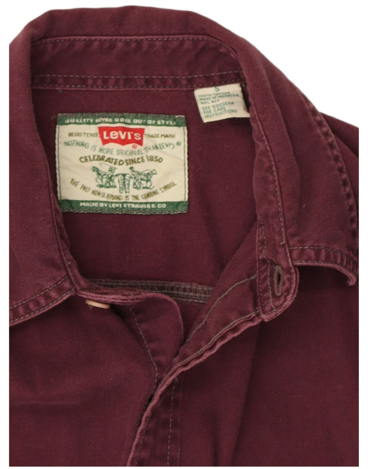 Męska koszula dżinsowa Levi's, mała, bordowa, bawełniana