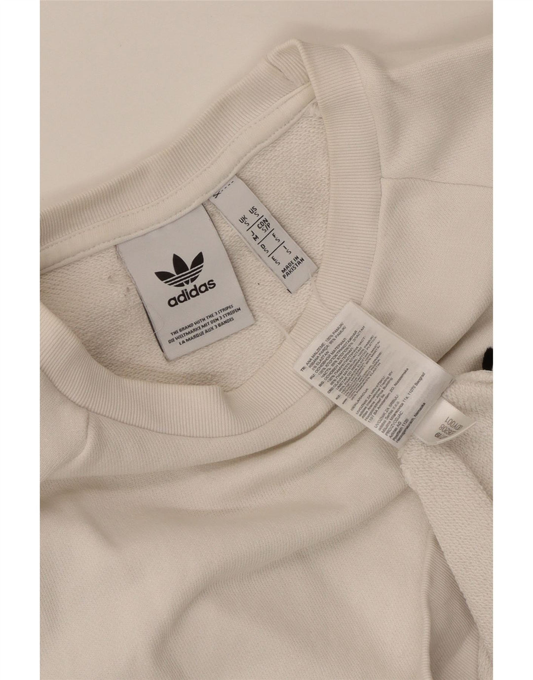 Bluza damska Adidas Oversized Sweter UK 10 Mała Biała Bawełna