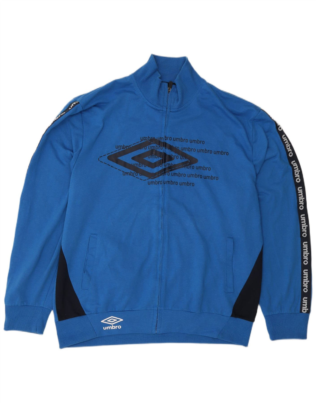 Męska kurtka dresowa Umbro z grafiką, 2XL, niebieska bawełna z blokami kolorów