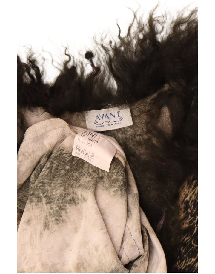 Damski top Avant z długim rękawem, UK 6 XS, brązowy poliester z nadrukiem zwierzęcym