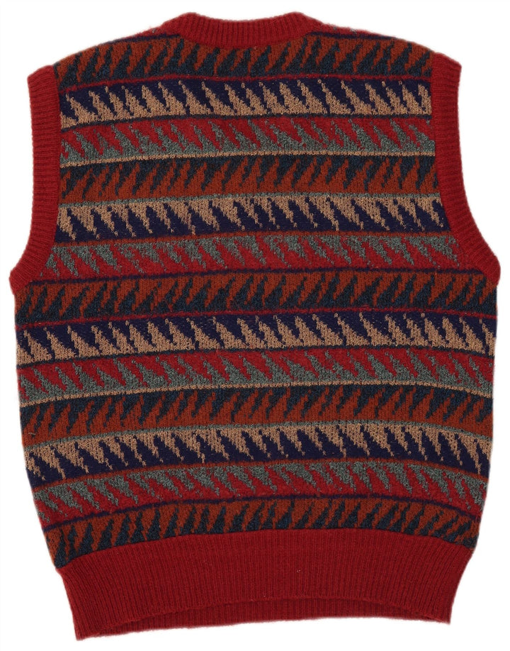 Podkoszulek męski w stylu vintage, wielobarwny, geometryczny, wełniany