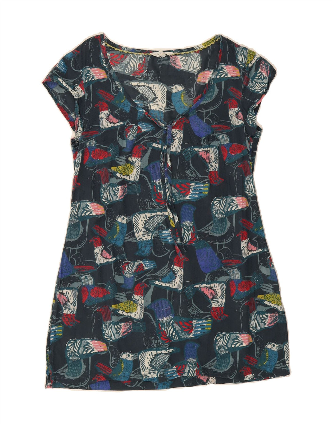 WHITE STUFF Womens Sheath Dress UK 12 Medium  Navy Blue Patchwork Cotton Vintage White Stuff and Second-Hand White Stuff from Messina Hembry 