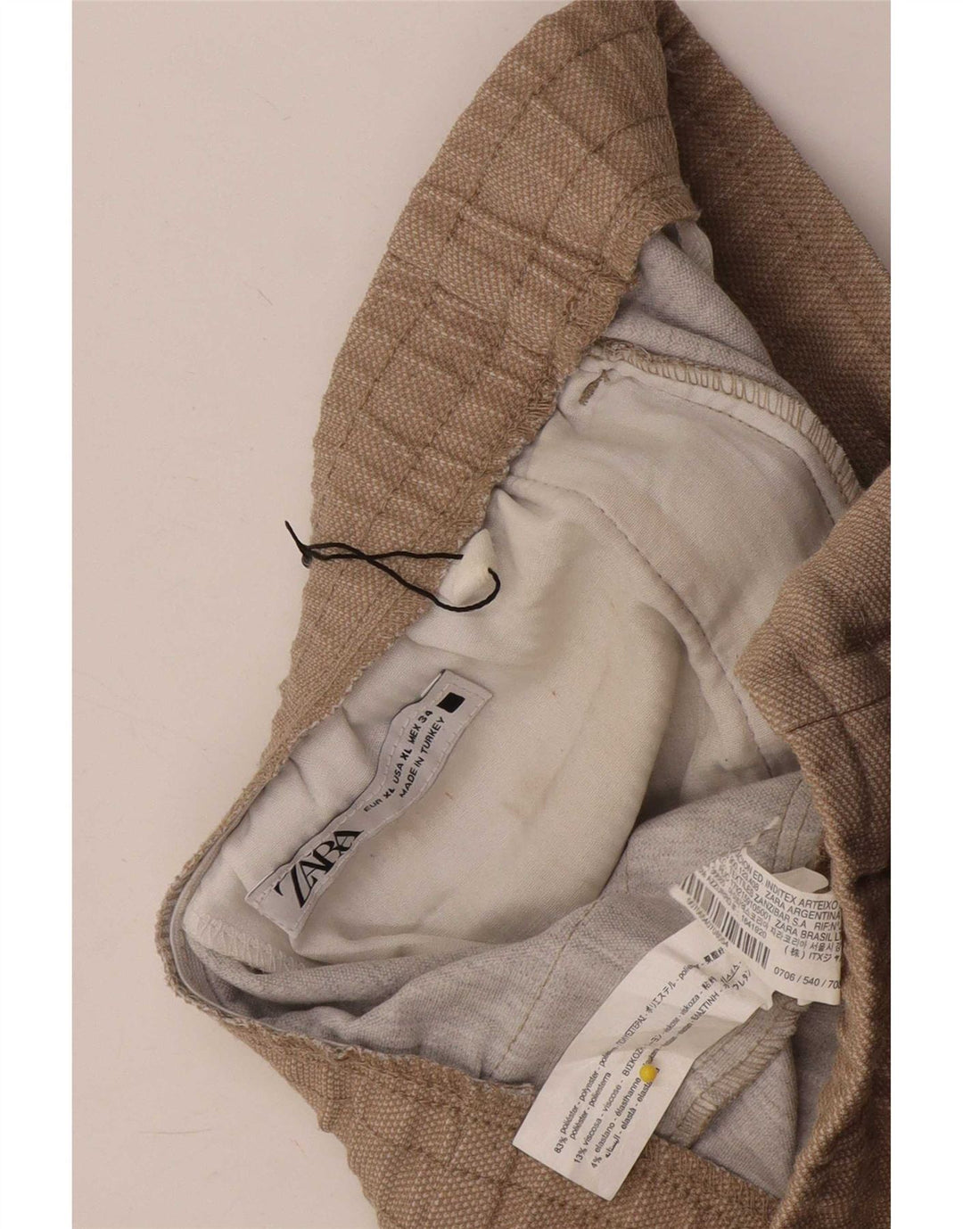 Krótkie spodnie damskie Zara XL W34 L26 Beżowy poliester