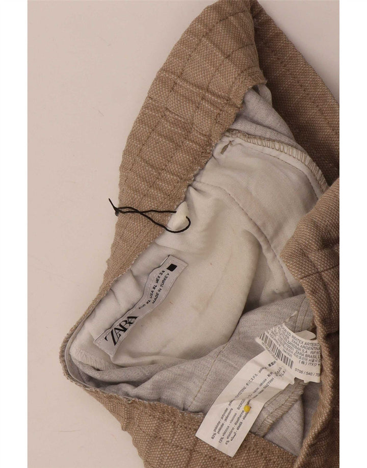 Krótkie spodnie damskie Zara XL W34 L26 Beżowy poliester