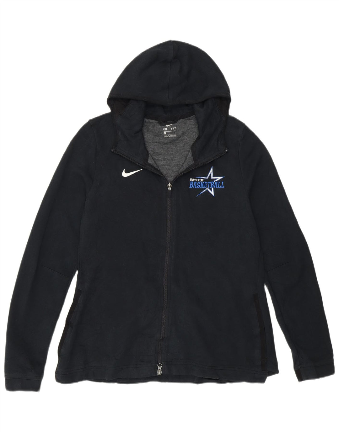 Damski sweter z kapturem i zamkiem Nike UK 16, duży, czarny poliester